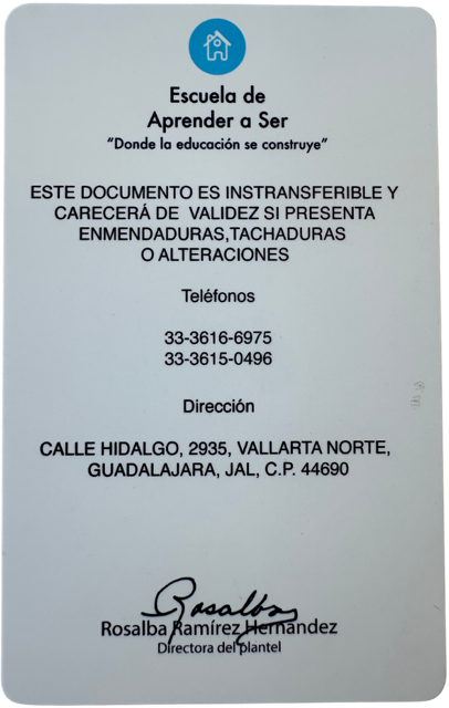 Muestra credencial reverso 7