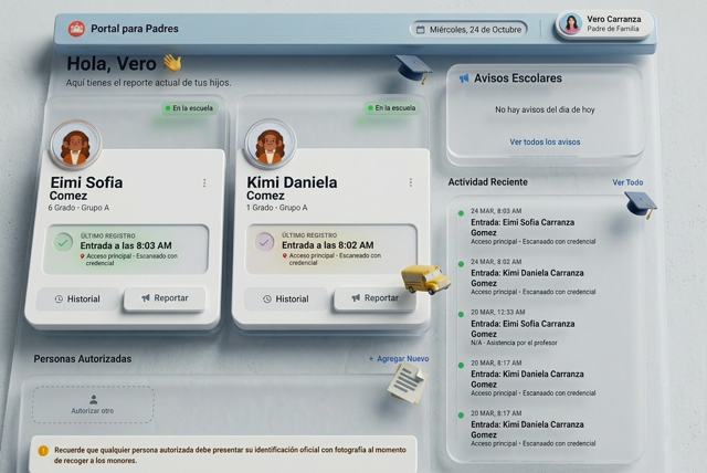 Portal de padres de familia con accesos en tiempo real