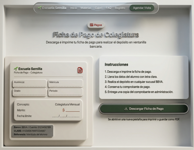 Generación de fichas de pago